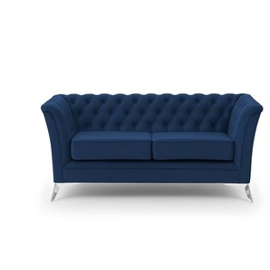 S-STYLE Chesterfield Einzelsofa Wilhelm ¦ blau ¦ Maße (cm): B: 175 H: 78
