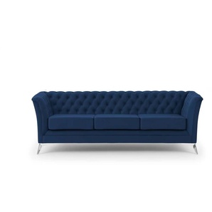 S-STYLE Chesterfield Einzelsofa  Wilhelm ¦ blau ¦ Maße (cm): B: 237 H: 78