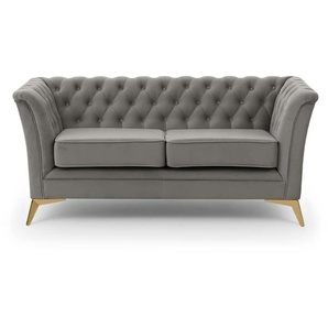Chesterfield Einzelsofa Wilhelm ¦ grau ¦ Maße (cm): B: 175 H: 78