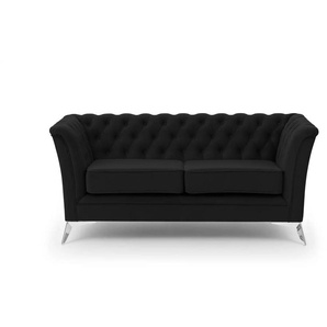 S-STYLE Chesterfield Einzelsofa  Wilhelm ¦ grau ¦ Maße (cm): B: 175 H: 78