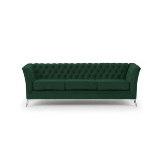 S-STYLE Chesterfield Einzelsofa  Wilhelm ¦ grün ¦ Maße (cm): B: 237 H: 78