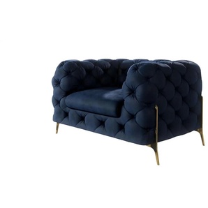 S-STYLE Chesterfield Sessel Natalie - blau - Materialmix - 125 cm - 75 cm | Möbel Kraft