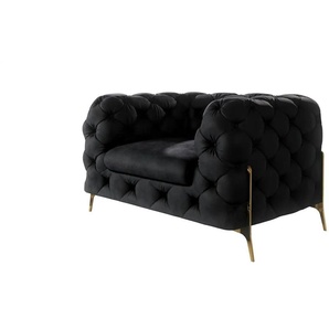 S-STYLE Chesterfield Sessel  Natalie ¦ schwarz ¦ Maße (cm): B: 125 H: 75