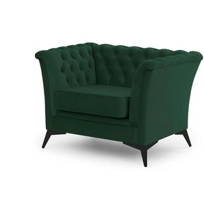 S-STYLE Chesterfield Sessel Wilhelm - grün - Materialmix - 116 cm - 78 cm | Möbel Kraft