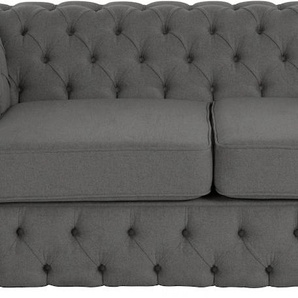 Chesterfield-Sofa GUIDO MARIA KRETSCHMER HOME&LIVING Kalina Sofas Gr. B/H/T: 190 cm x 67 cm x 98 cm, Struktur, grau (anthrazit) Chesterfieldsofas