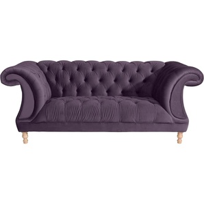 Chesterfield-Sofa MAX WINZER Isabelle Sofas Gr. B/H/T: 200 cm x 80 cm x 100 cm, Samtvelours 20442, lila (purple) Chesterfieldsofas