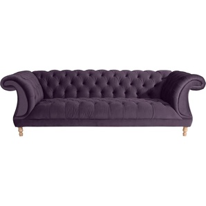 Chesterfield-Sofa MAX WINZER Isabelle Sofas Gr. B/H/T: 253 cm x 80 cm x 100 cm, Samtvelours 20442, lila (purple) Chesterfieldsofas