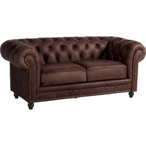 Chesterfield-Sofa MAX WINZER Old England Sofas Gr. B/H/T: 192 cm x 76 cm x 96 cm, NaturLEDER, braun Chesterfieldsofas