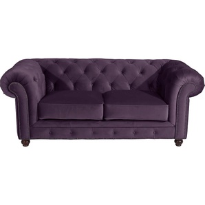 Chesterfield-Sofa MAX WINZER Old England Sofas Gr. B/H/T: 192 cm x 76 cm x 96 cm, Samtvelours 20442, lila (purple) Chesterfieldsofas