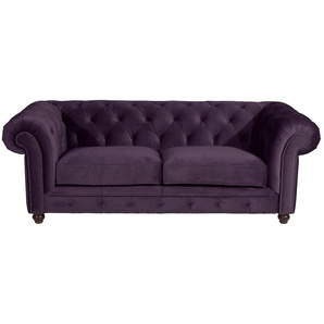 Chesterfield-Sofa MAX WINZER Old England Sofas Gr. B/H/T: 218 cm x 76 cm x 96 cm, Samtvelours 20442, lila (purple) Chesterfieldsofas