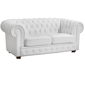 Chesterfield-Sofa MAX WINZER Windsor Sofas Gr. B/H/T: 175 cm x 75 cm x 96 cm, Kunstleder, 2-Sitzer, weiß Chesterfieldsofas