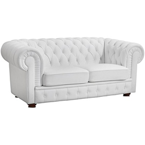 Chesterfield-Sofa MAX WINZER Windsor Sofas Gr. B/H/T: 175 cm x 75 cm x 96 cm, Leder, 2-Sitzer, weiß Chesterfieldsofas mit edler Knopfheftung, 2-Sitzer oder 3-Sitzer