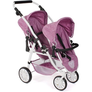 CHIC2000 Puppen-Zwillingsbuggy Vario, Jeans Pink