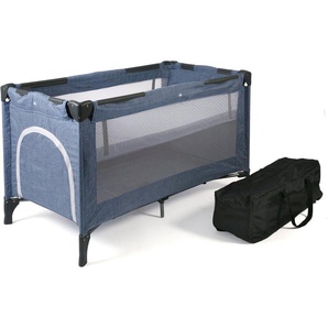 CHIC4BABY Baby-Reisebett Luxus, Jeans Blue, inkl. Transporttasche