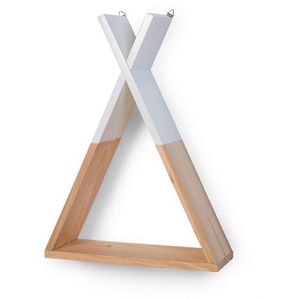 Childhome Wandregal Tipi, Natur, Weiß, Holz, Buche, 12 cm, stehend, hängend, Küchen, Küchenmöbel, Küchenregale