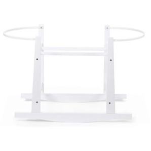 Childhome Wiegengestell Rocking Stand Schaukelwiege für Moseskorb, Weiß, Holzwerkstoff, teilmassiv, 85x46x54 cm, EN 71, stabiles Gestell, einfacher Aufbau, Babymöbel, Babybetten, Stubenwagen & Babywiegen