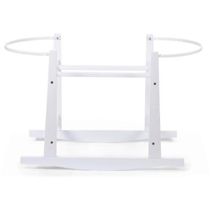 Childhome Wiegengestell Rocking Stand Schaukelwiege für Moseskorb, Weiß, Holzwerkstoff, teilmassiv, 85x46x54 cm, EN 71, stabiles Gestell, einfacher