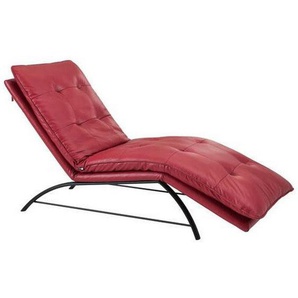 Chilliano Relaxliege, Rot, Leder, Echtleder, Longlife-Leder, 1-Sitzer, 75x91x198 cm, Goldenes M, Emas, Dgm, Lederauswahl, Stoffauswahl, Liegefunktion, Wohnzimmer, Sessel, Relaxliegen