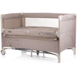 Chipolino Reisebett Relax Leinen 2 Ebenen Tasche, Reißverschluss, Räder, faltbar