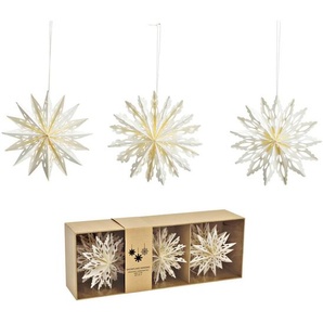 Christbaumanhänger, Weiß, Papier, 10x10x2 cm, Dekoration, Weihnachtsdekoration, Weihnachtsbaumschmuck