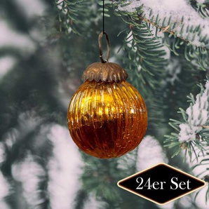 Christbaumkugelset, Gold, klein, Weihnachten, 24er Set