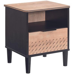 Cilek Nachtkommode Work mit Aufdruck Zweifarbig Schwarz  Schublade Schrankfach Jugendzimmer