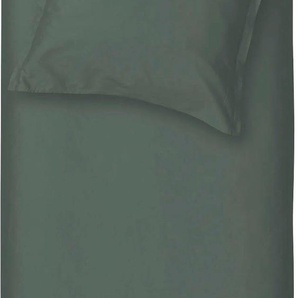 Bettwäsche CINDERELLA Plain Gr. B/L: 155 cm x 220 cm (1 St.), B/L: 80 cm x 80 cm (1 St.), Satin, grün (green) Satin-Bettwäsche mit Stehsaum