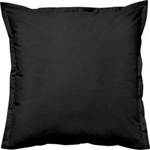 Kissenbezug CINDERELLA Uni Satin Kissenbezüge Gr. B/L: 80 cm x 80 cm, 2 St., Baumwolle, schwarz Kissenbezüge uni mit Stehsaumen