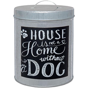 Clayre & Eef Blechdose-Aufbewahrungsbox Ø 12x17 cm Grau Eisen Rund Vorratsdose