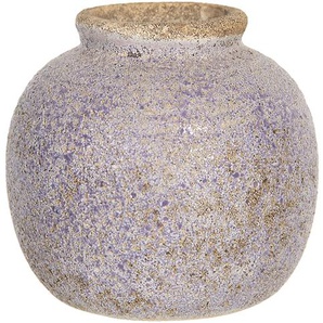 Clayre & Eef Vase 8 cm Violett Keramik Rund Innenblumentopf