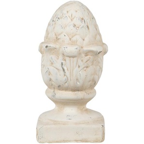 Clayre & Eef Figur Tannenzapfen 11x11x21 cm Beige Stein Weihnachtsdekoration