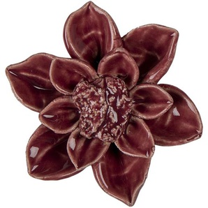 Clayre & Eef Figur Blume Ø 8x4 cm Rot Keramik Wohnaccessoires