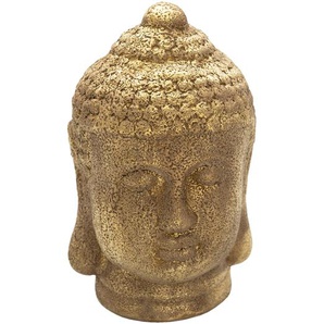 Clayre & Eef Figur Buddha 23 cm Goldfarbig Keramik Rund Dekorationsfigur