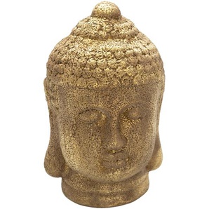 Clayre & Eef Figur Buddha 23 cm Goldfarbig Keramik Rund Dekorationsfigur