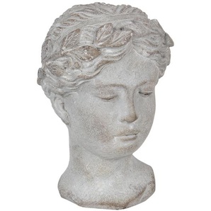 Clayre & Eef Büste Frau 16x15x23 cm Grau Stein