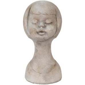 Clayre & Eef Büste Mädchen 12x11x24 cm Beige Stein