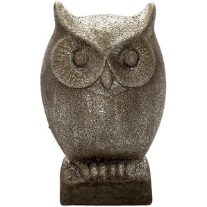 Clayre & Eef Figur Eule 29 cm Grau Keramik Wohnaccessoires