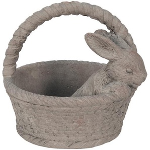 Clayre & Eef Figur Kaninchen 24x21x22 cm Grau Braun Stein Rund Wohnaccessoires