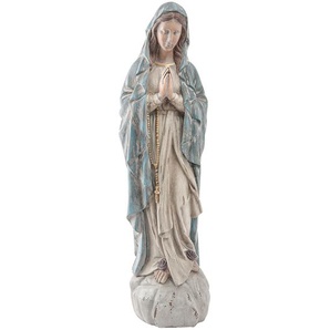 Clayre & Eef Figur Maria 78 cm Beige Blau Polyresin