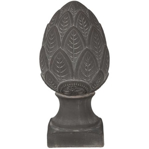 Clayre & Eef Figur Tannenzapfen Ø 13x26 cm Grau Stein Weihnachtsdekoration