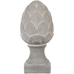 Clayre & Eef Figur Tannenzapfen Ø 16x33 cm Grau Stein Weihnachtsdekoration