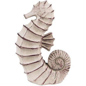 Clayre & Eef Figur Seepferdchen 28 cm Beige Braun Keramik Seepferdchen Wohnaccessoires