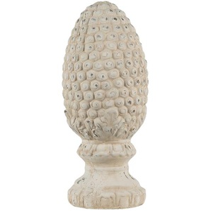 Clayre & Eef Figur Tannenzapfen Ø 17x39 cm Beige Stein Weihnachtsdekoration