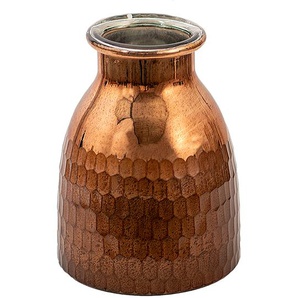 Clayre & Eef Vase Ø 15x20 cm Kupferfarbig Glas Glasvase