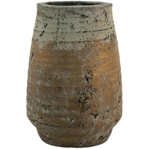 Clayre & Eef Vase Ø 19x27 cm Kupferfarbig Beton Rund Dekoration Vase