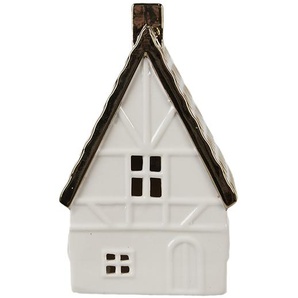 Clayre & Eef Dekoration Haus 16 cm Beige Goldfarbig Porzellan