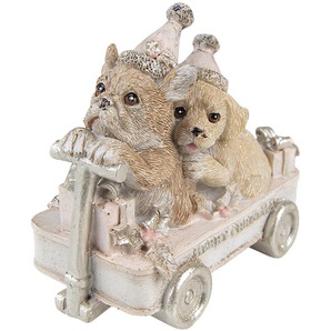 Clayre & Eef Figur Hund 9 cm Beige Polyresin