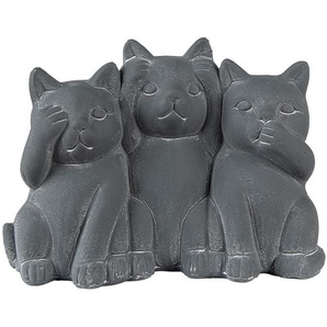 Clayre & Eef Figur Katze 22x10x16 cm Grau Stein Wohnaccessoires