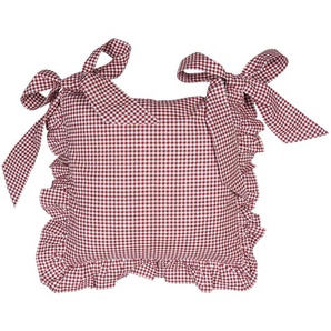 Clayre & Eef Kissenbezug für Stuhlkissen 40x40 cm Rot Baumwolle Quadrat Rosen Dekokissen