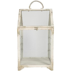 Clayre & Eef Laterne 30x30x54 cm Beige Eisen Kerzenhalter